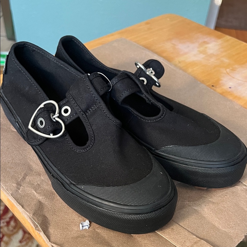 Vans Black Sneakers with Heart Detail